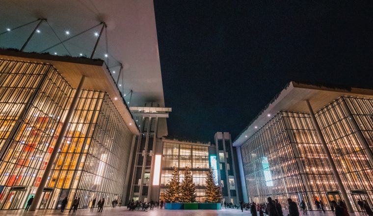 Greek National Opera and National Library of Greece buildings - The Agora (credits: SNFCC/Nikos Karanikolas)