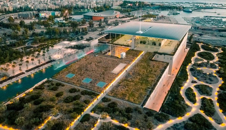 Drone view of SN Park and SNFCC building (credits: SNFCC/Nikos Karanikolas)